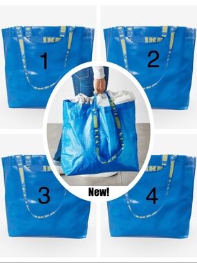IKEA FRAKTA 4 Pack Medium Shopping Bag 10 Gallon 17.75" x 17.75" x 7" NWT